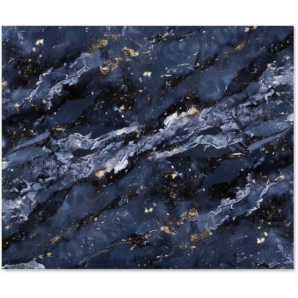 Warren Reed Designer Deep Ocean Blue Quartz Effect Glass Kitchen Splashback 75 x 90cm Image 2