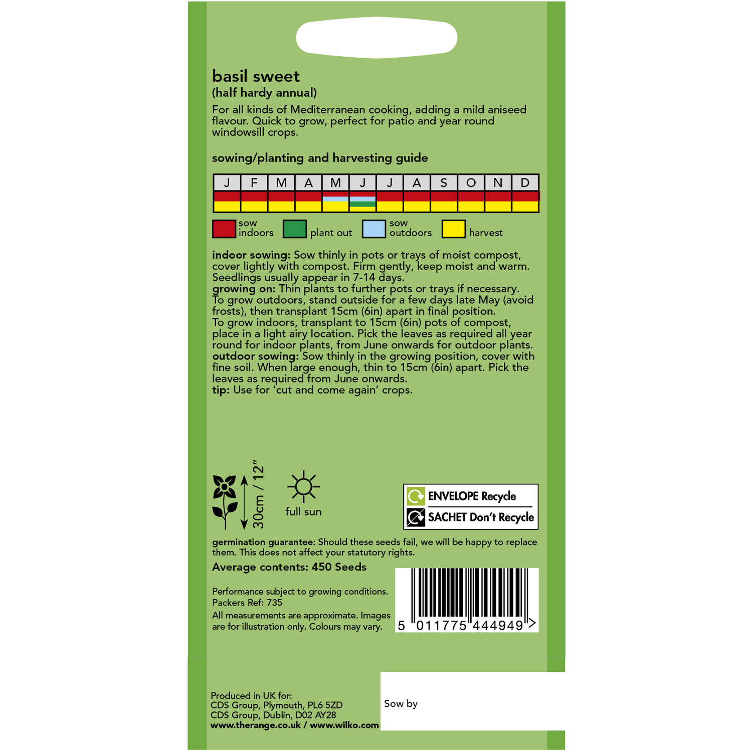 Wilko Basil Sweet Herb Seeds Image 2