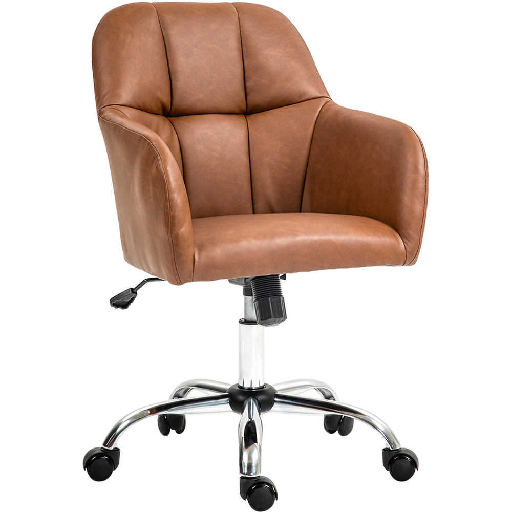 Portland Brown PU Leather Swivel Office Chair Image 2