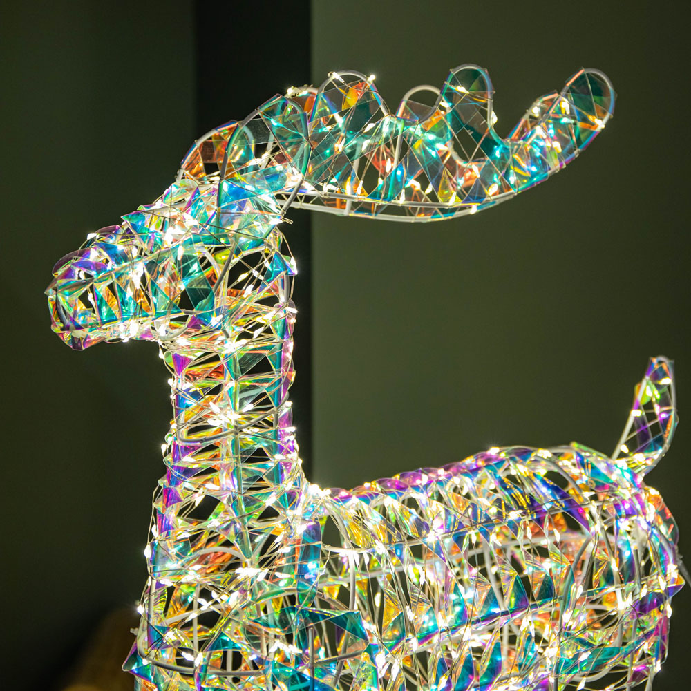Samuel Alexander Light Up Iridescent Shimmer Reindeer Christmas Decoration 60cm Image 2