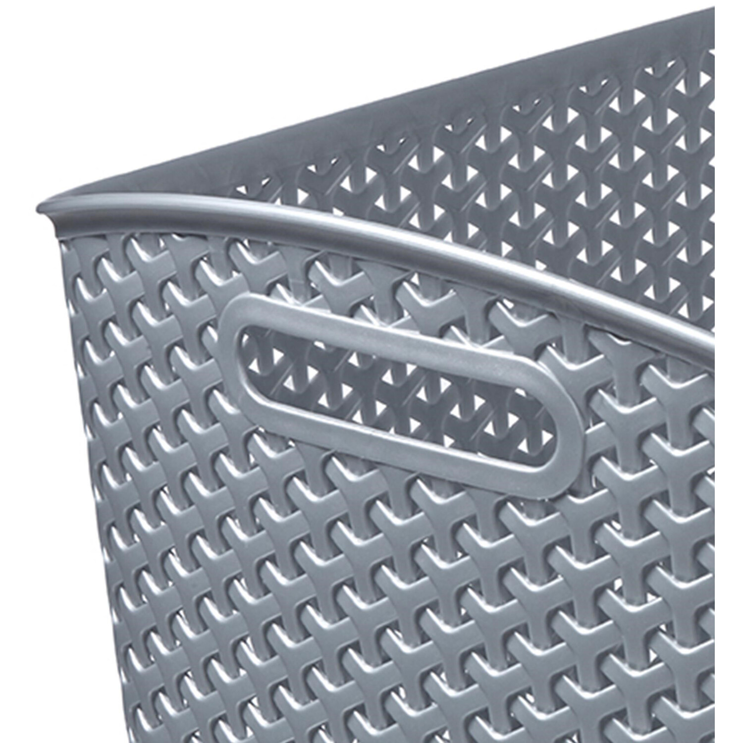 Curver 28L Grey Extra Large Rectangular Storage Basket Image 4