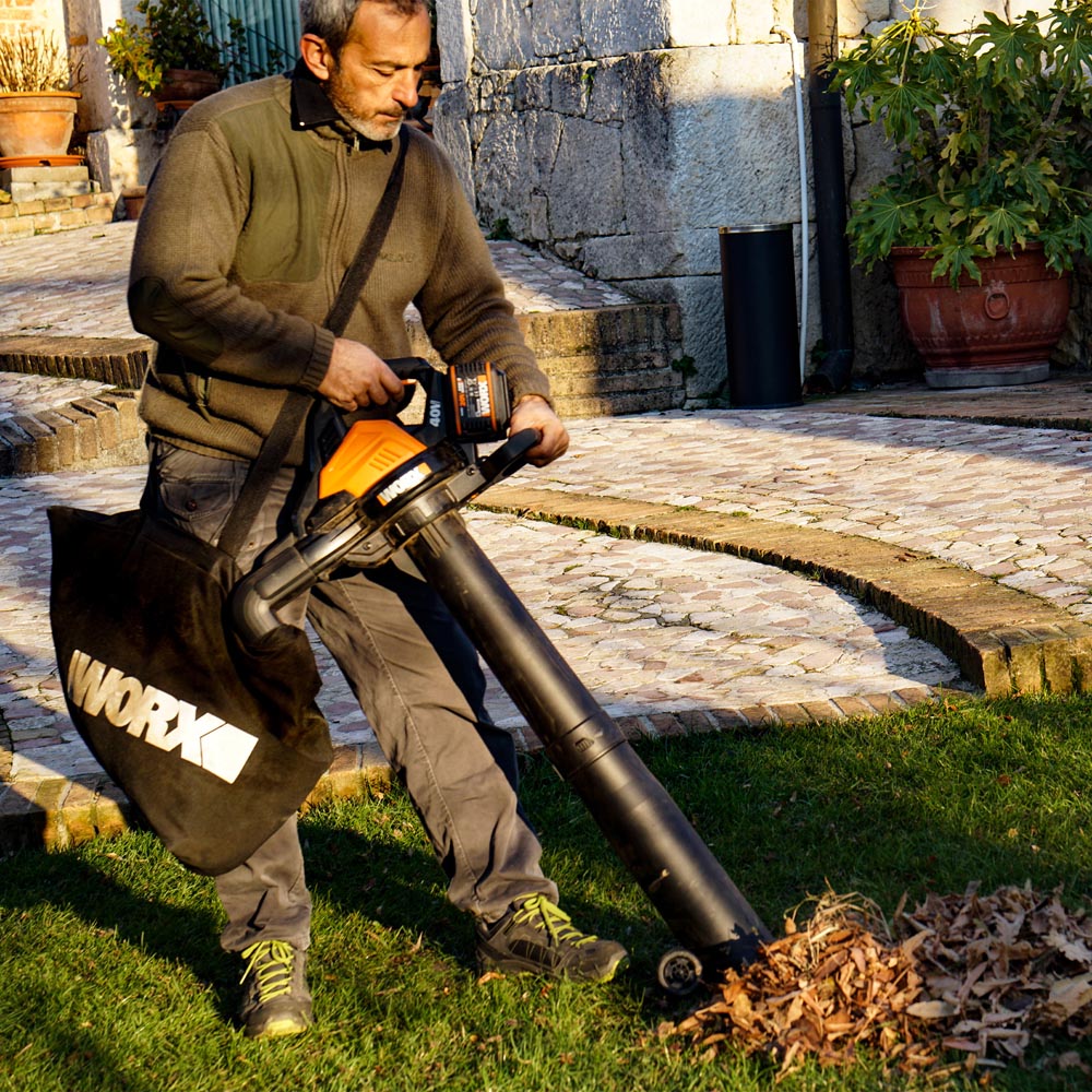 Worx WG583E 40V Cordless Brushless Leaf Blower and Vacuum with Batteries and Charger Image 2