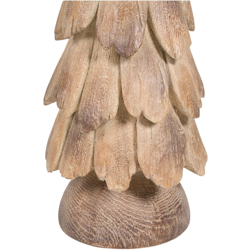 Wood Effect Brushed Gold Tree OrnamentNatural Image 2