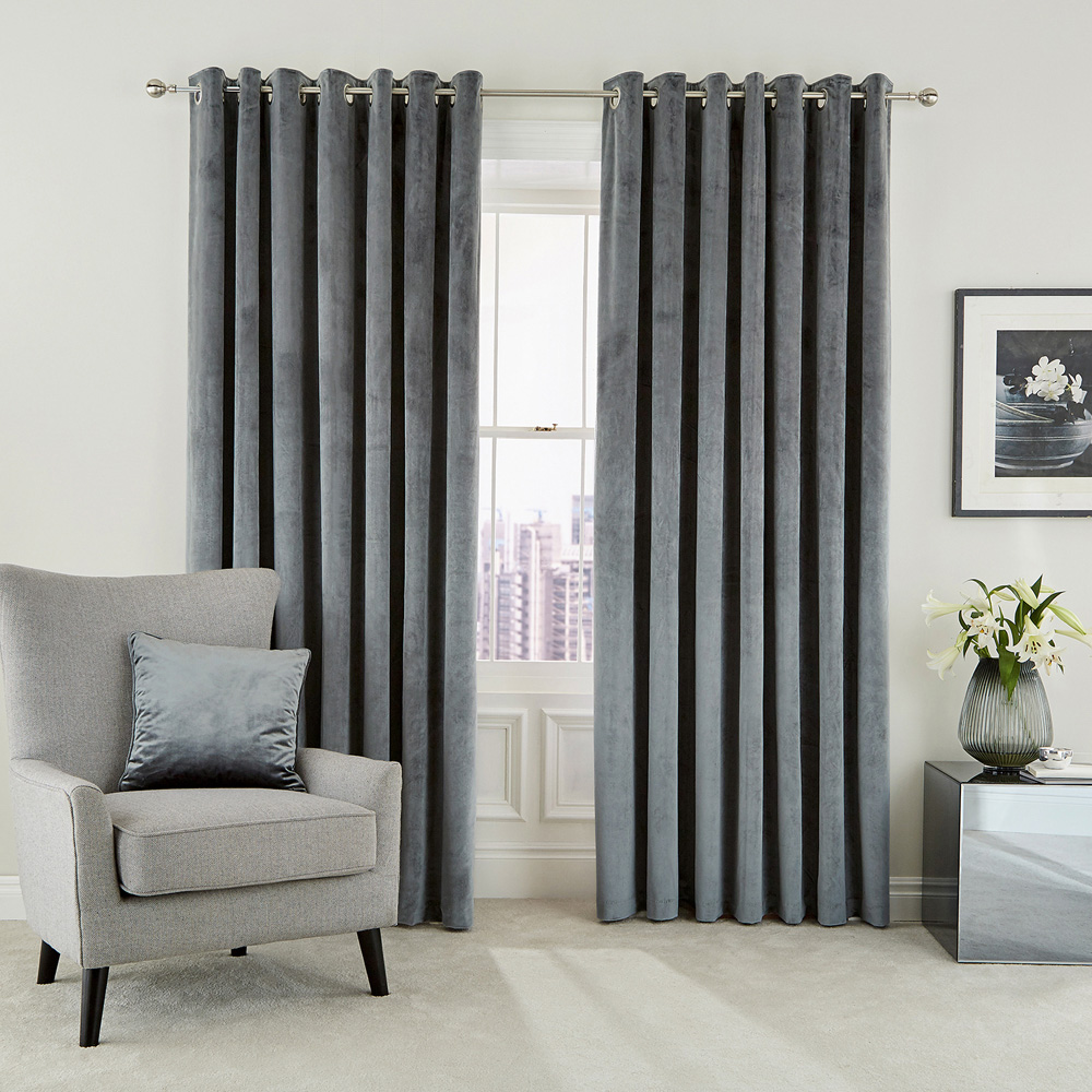 Helena Springfield Escala Lined Steel Curtains 229 x 229cm Image 3