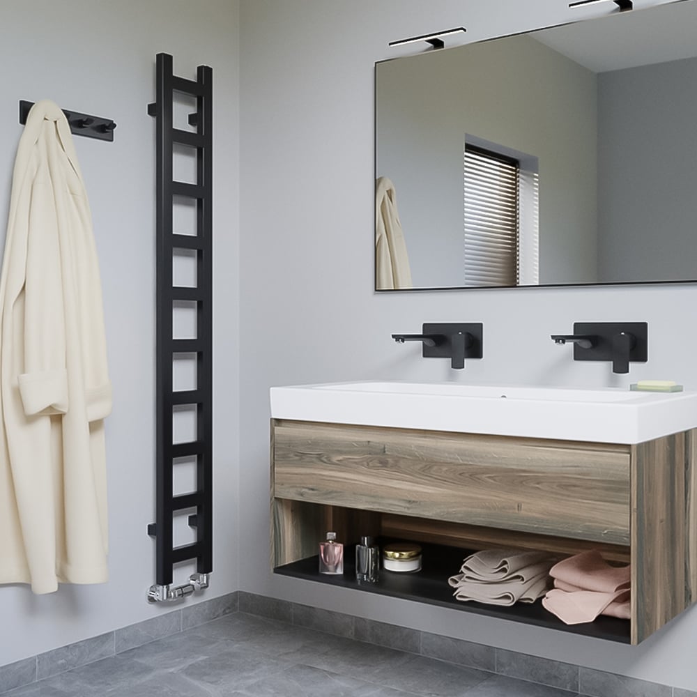 Terma Easy 1071 BTU Matt Black Electric Heated Towel Rail 1600 x 200mm Image 7