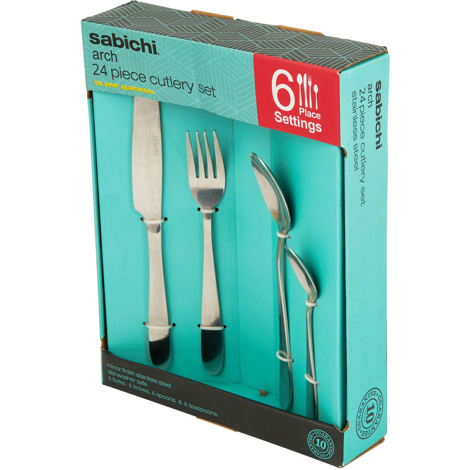 24-Piece Arch Stainless Steel Cutlery Set - Silver Image 2