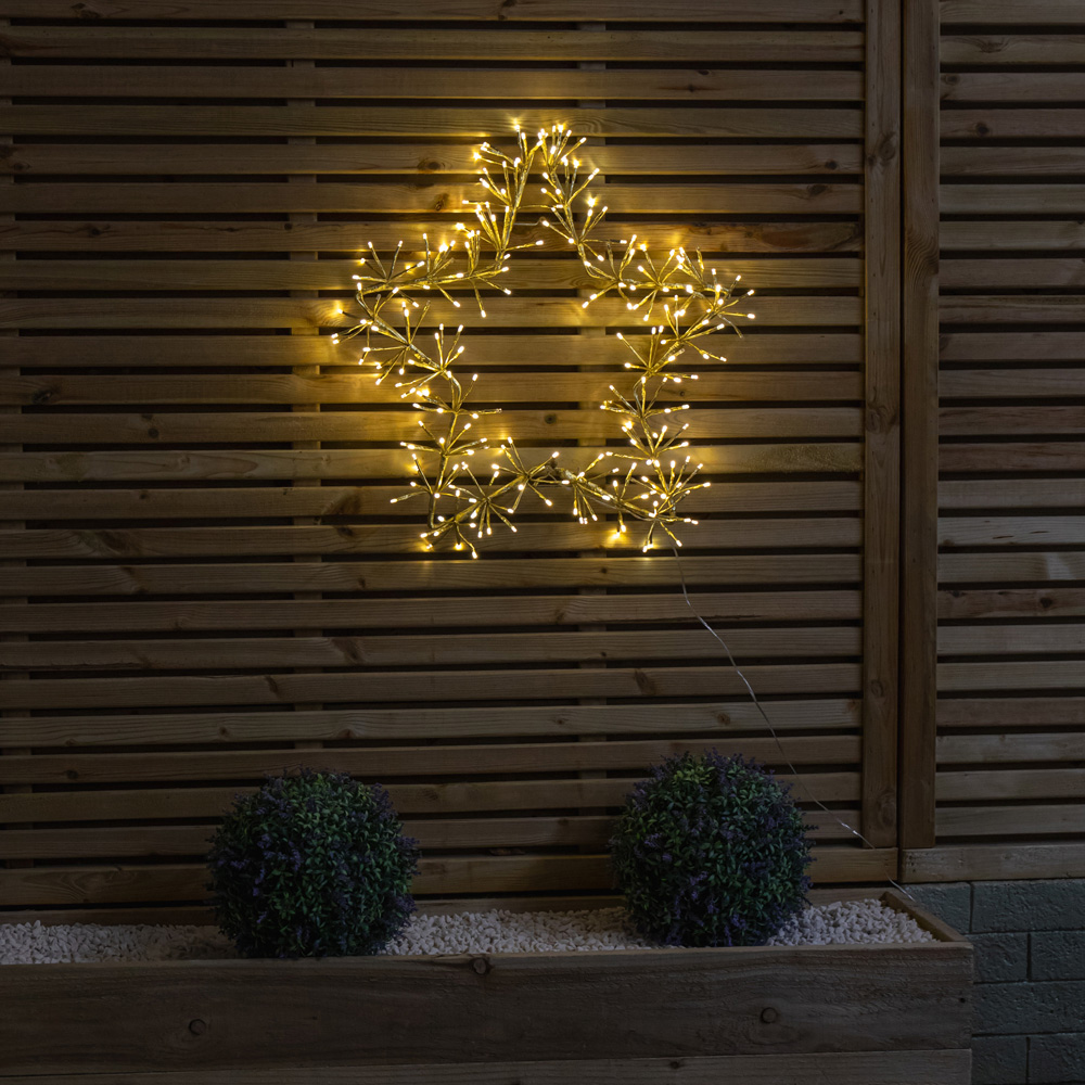 Samuel Alexander 240 Warm White LED Light Up Hanging Gold Star Christmas Decoration 60cm Image 4