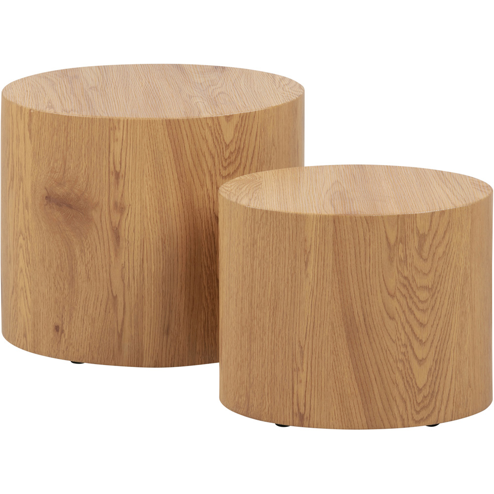 Florence Mice Oak Oval Coffee Table Set of 2 Image 3