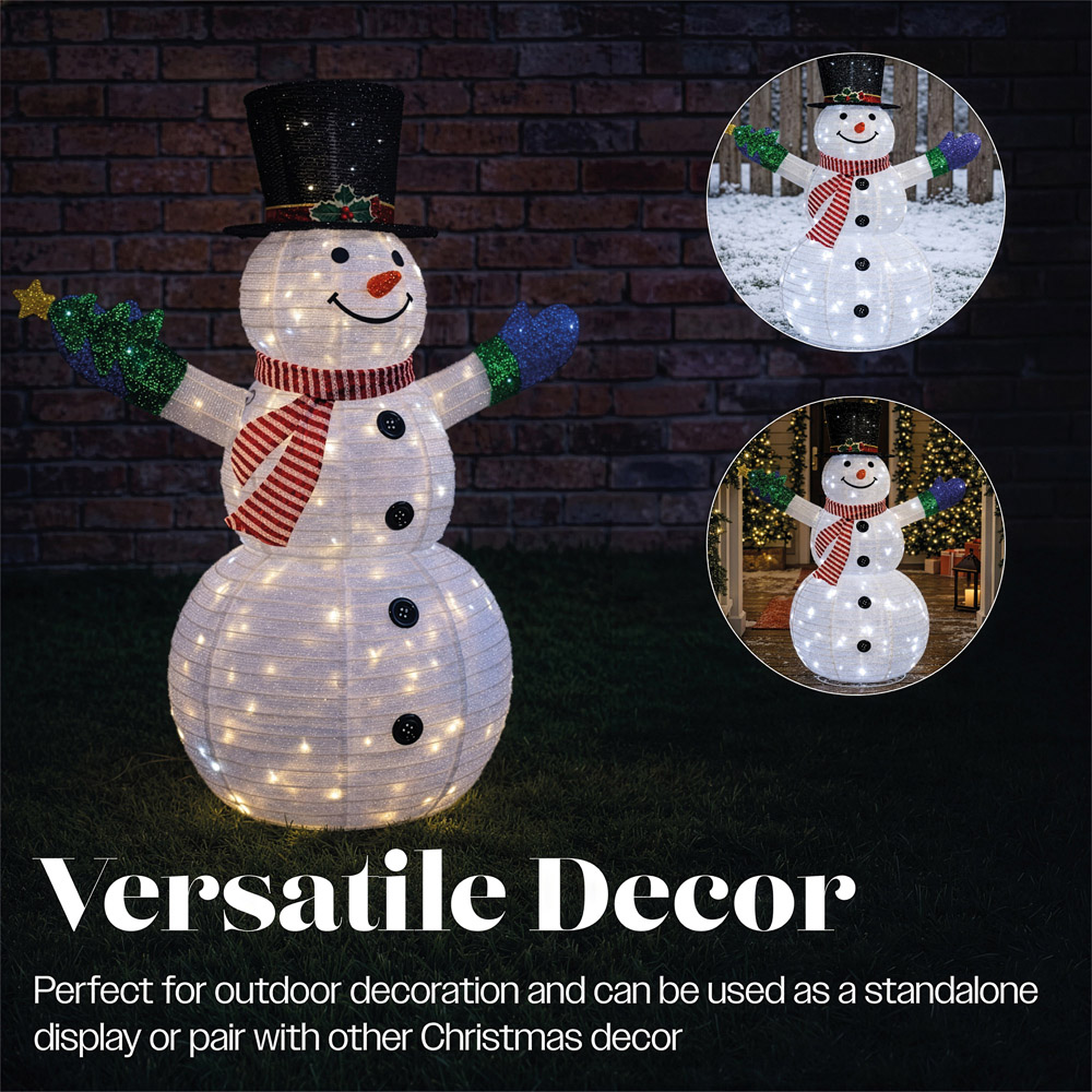 Xmas Haus 100 Warm White LED Foldable Snowman Christmas Decoration 120cm Image 5