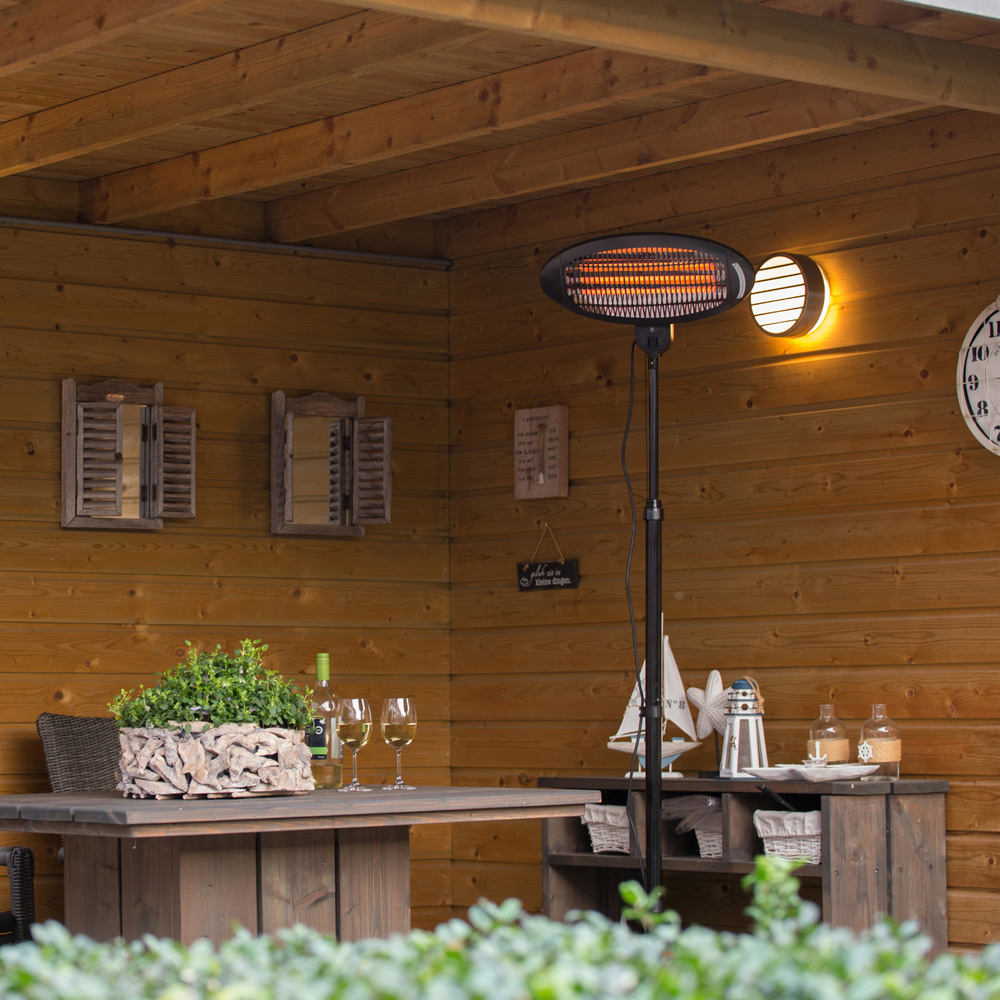 Sunred Elektra Black Quartz Standing Patio Heater 2000W Image 9