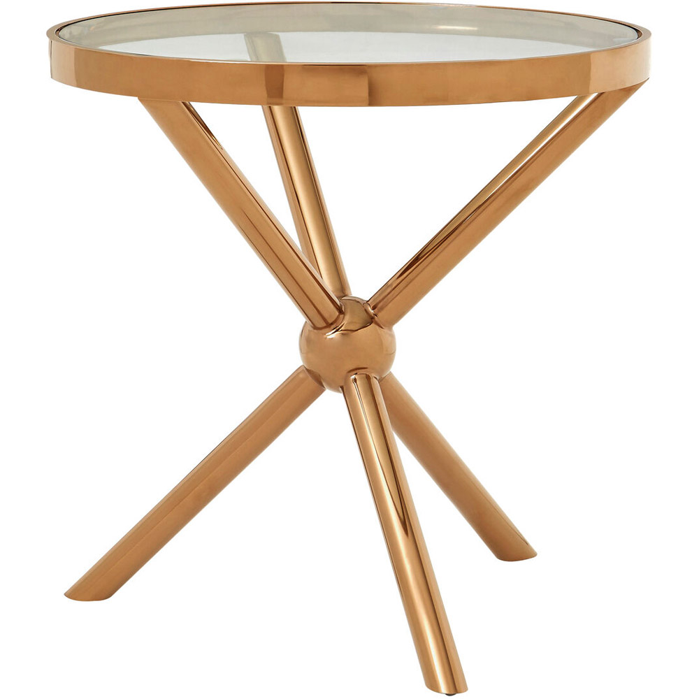 Premier Housewares Novo Rose Gold Round Side Table Image 3