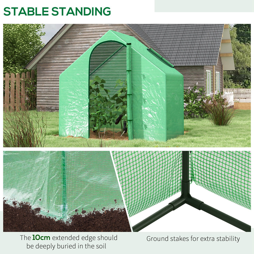 Outsunny Green 5.9 x 3.4ft Walk In Greenhouse Image 7