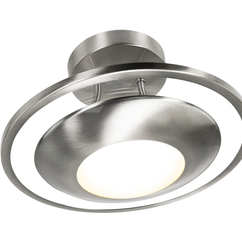 Happy Homewares Satin Nickel LED Semi Flush Ceiling Light Image 5