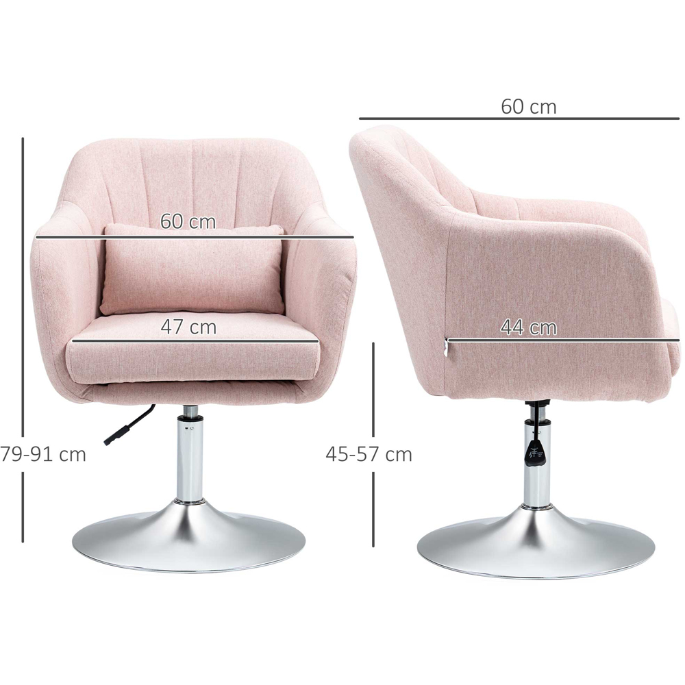 Portland Pink Stylish Retro Linen Swivel Tub Chair Image 9