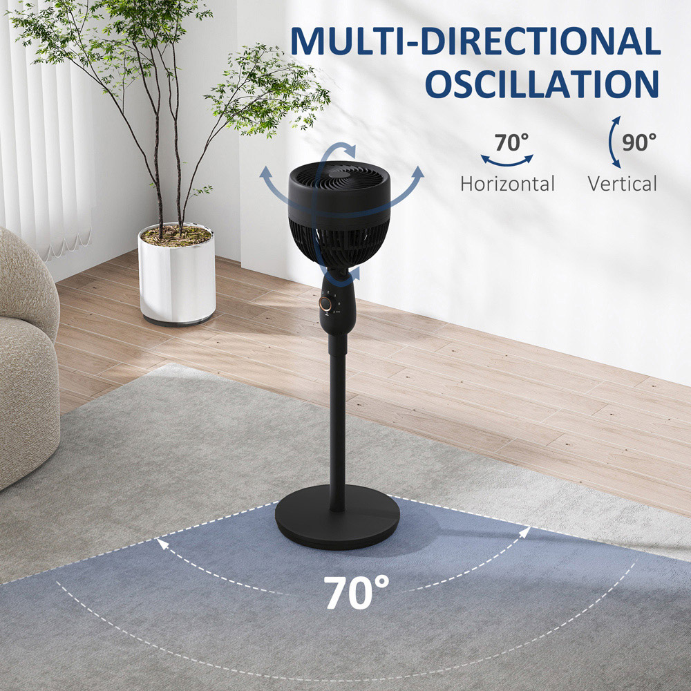 Portland Black Powerful Air Circulator Pedestal Fan 35 inch Image 8