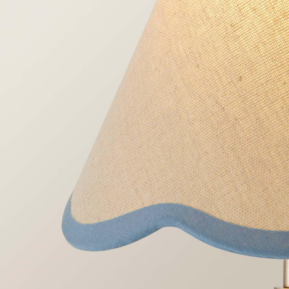 ValueLights Florie Blue Linen Scallop Trim Mini Lamp Shade Image 5