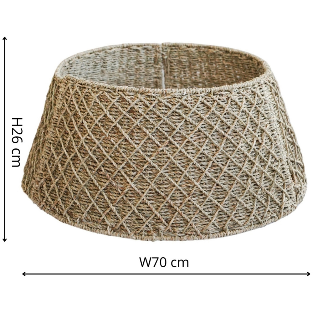 Ivyline Wicker Diamond Pattern Foldable Round Christmas Tree Skirt 70cm Image 6