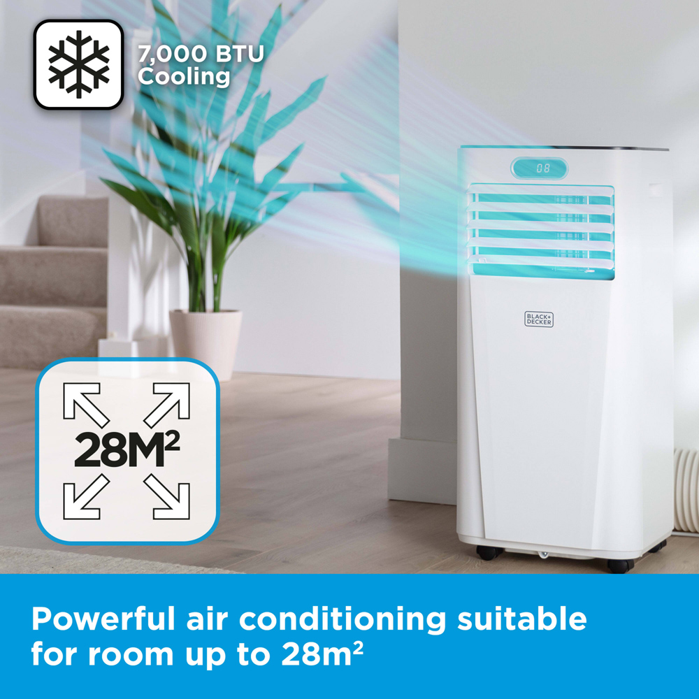 BLACK+DECKER White 3 in 1 7000BTU Portable Smart Air Conditioner Image 4
