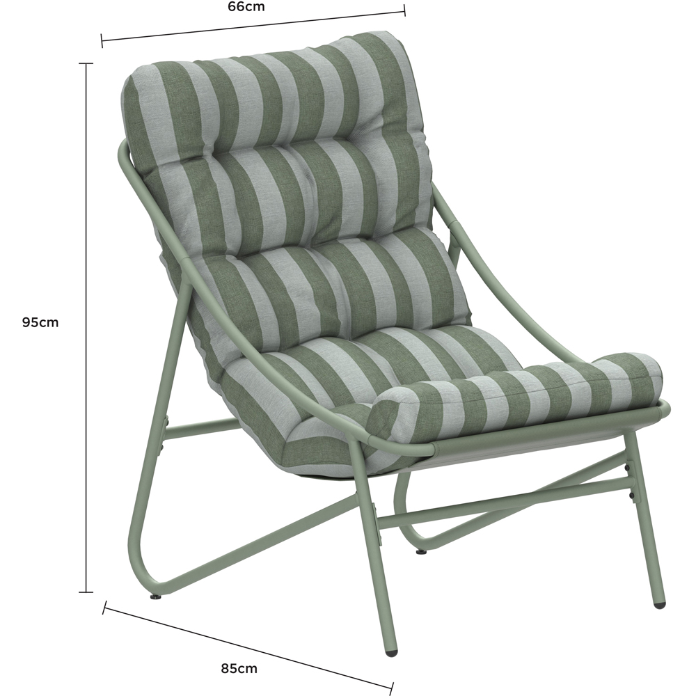 Charles Bentley Porto 2 Seater Green Stripe Olefin Fabric Garden Bistro Set Image 9