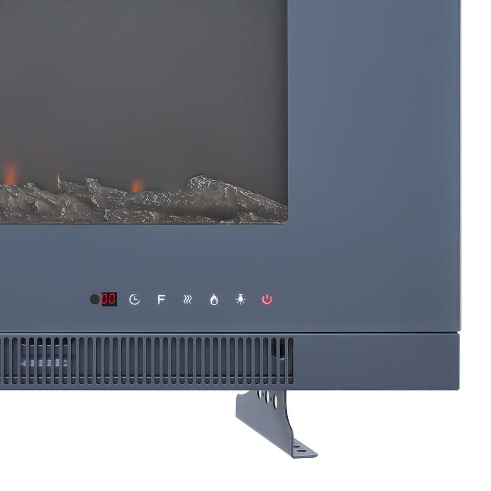 Living and Home 60 Inch Electric Fireplace Wall Mounted or Inset 9 Flame Colours with Freestanding Legs Grey Image 3