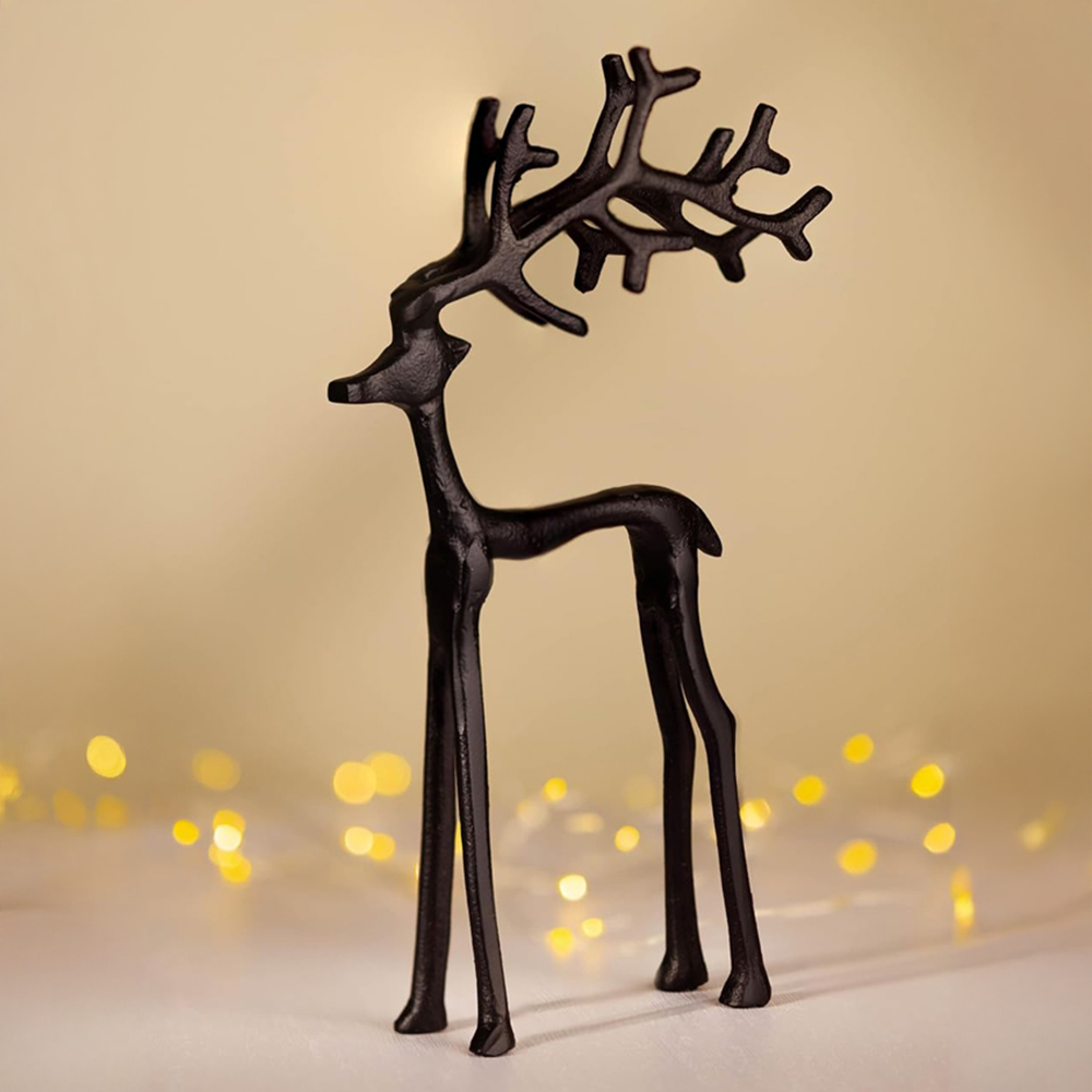 Marco Paul Black Reindeer Christmas Decoration Image 2