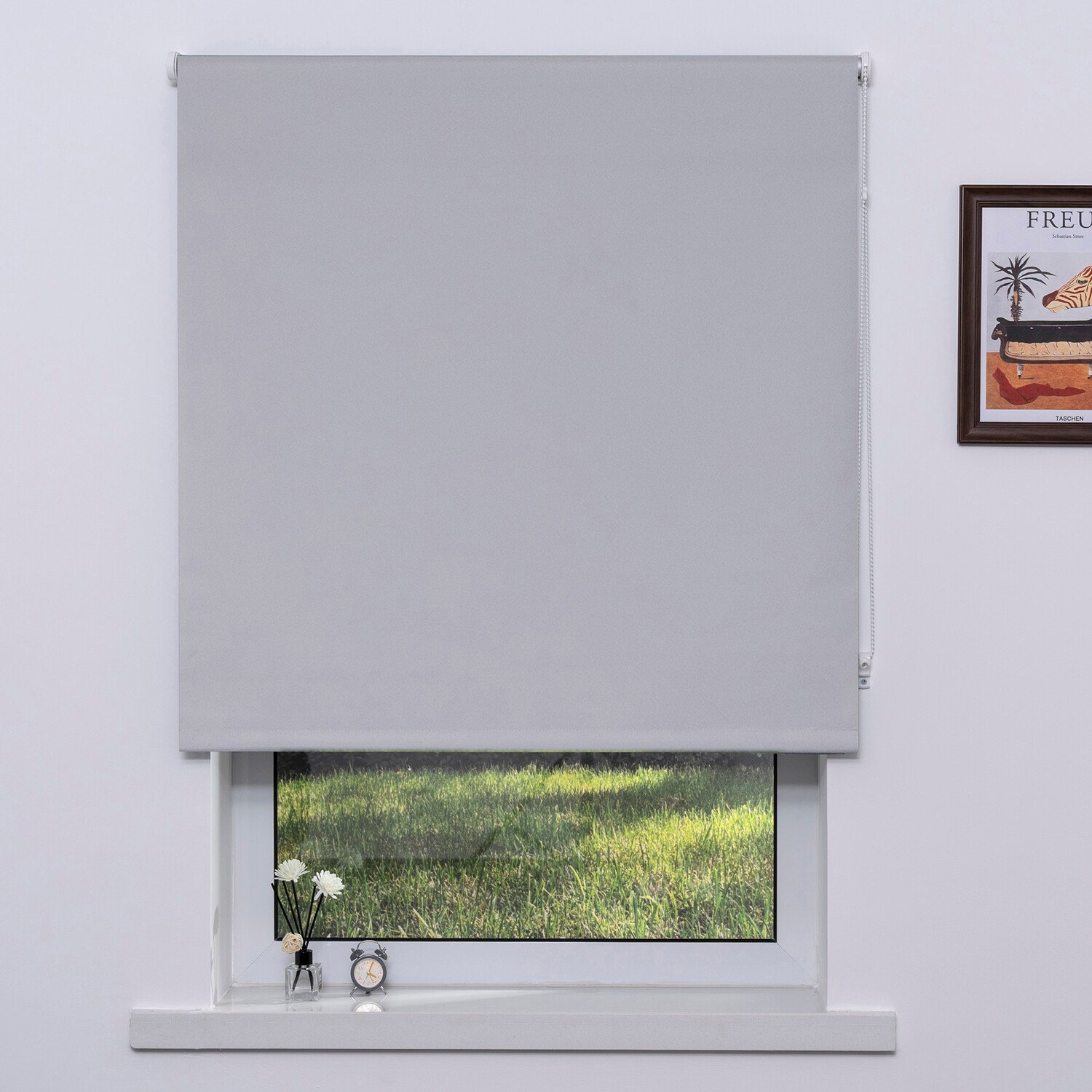 Plain Blackout Blinds - Pearl Grey / 60cm Image 1