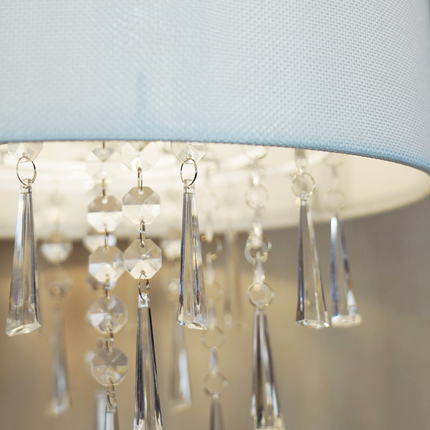 White Linen Droplet Shade - White Image 2