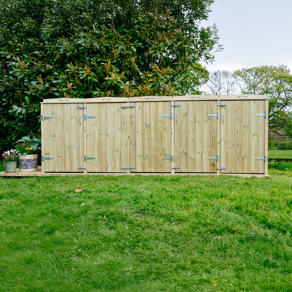 The Garden Village Shireburn 360L Quad Wheelie Bin Shed Image 2