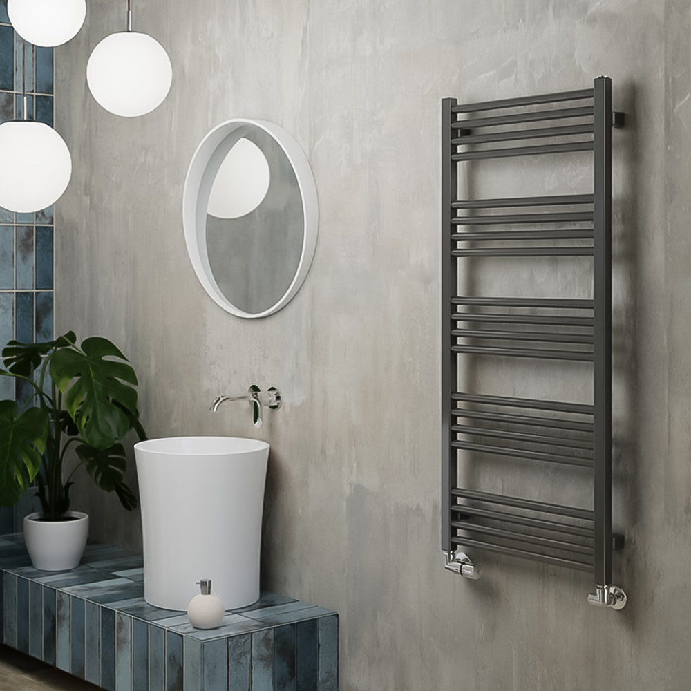 Terma Fiona 1661BTU Sparkling Grey Heated Towel Rail 1140 x 500mm Image 7