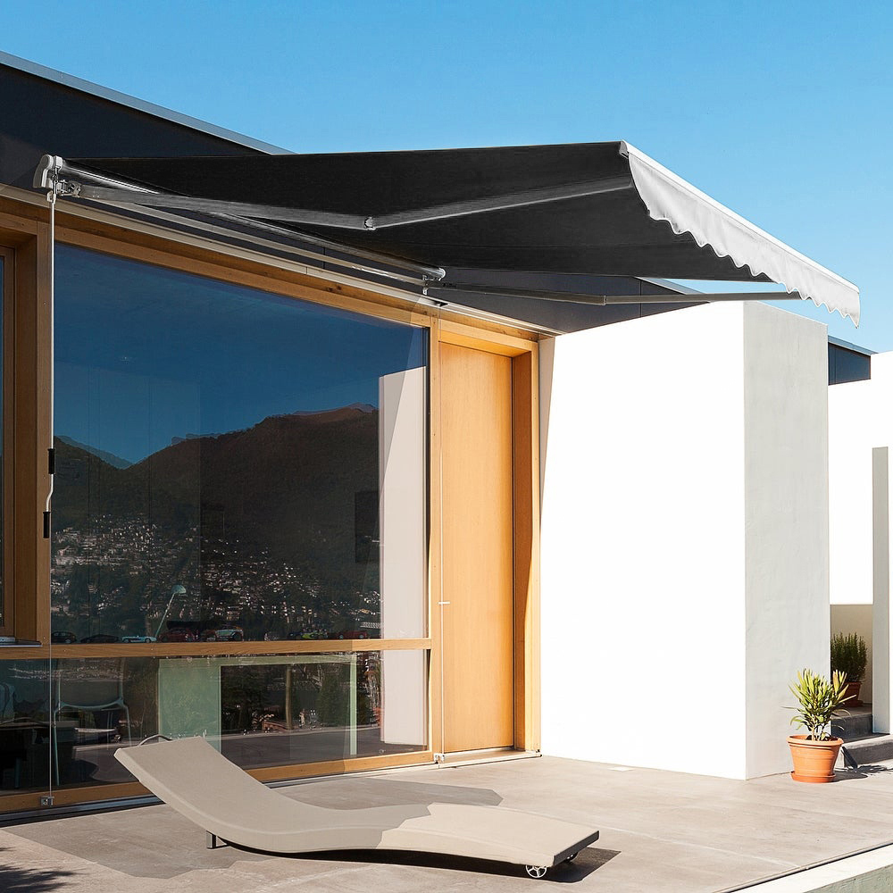 Living and Home Grey Retractable Patio Manual Sunshade 4 x 3m Image 7