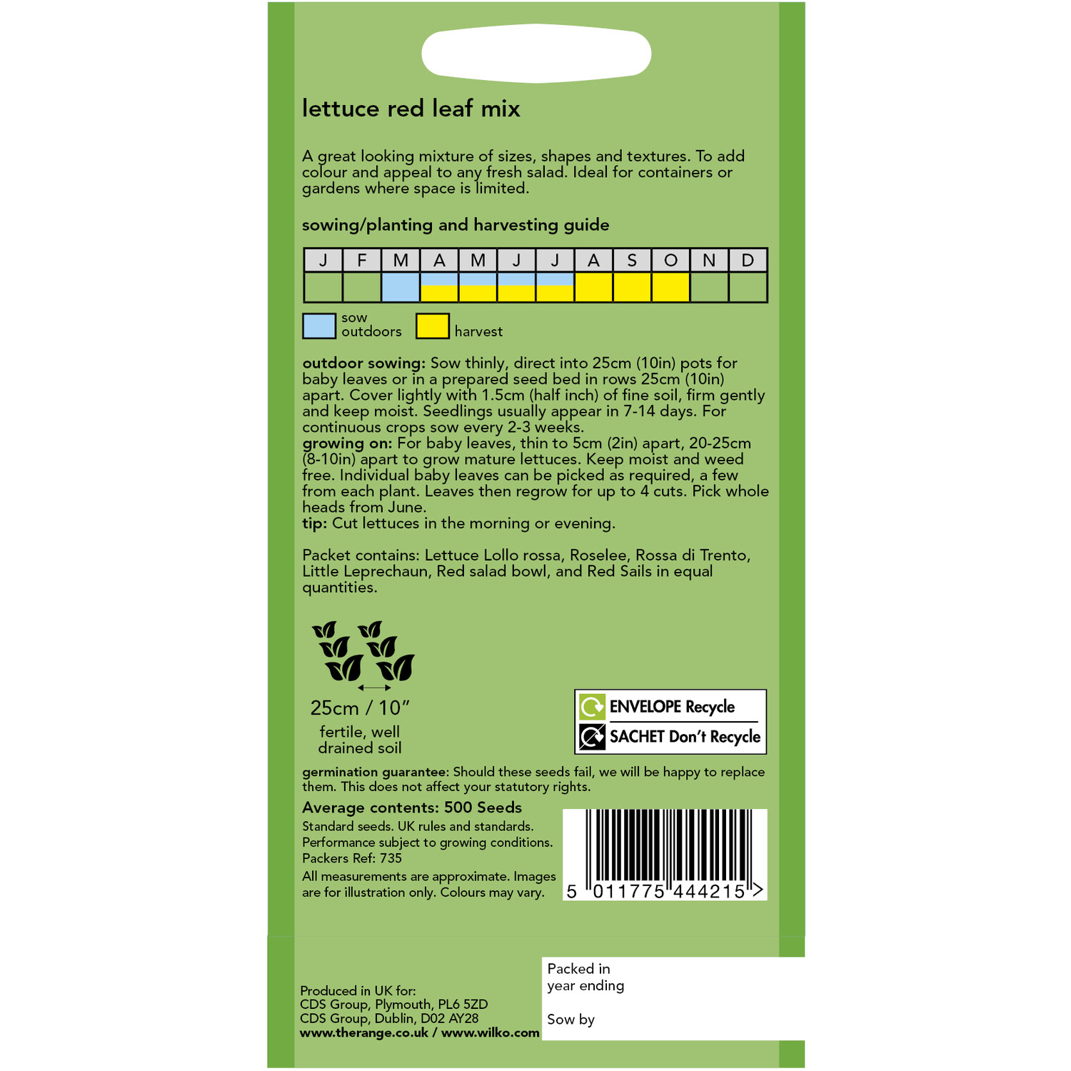 Lettuce Red Leaf Seeds Red and Green Image 2