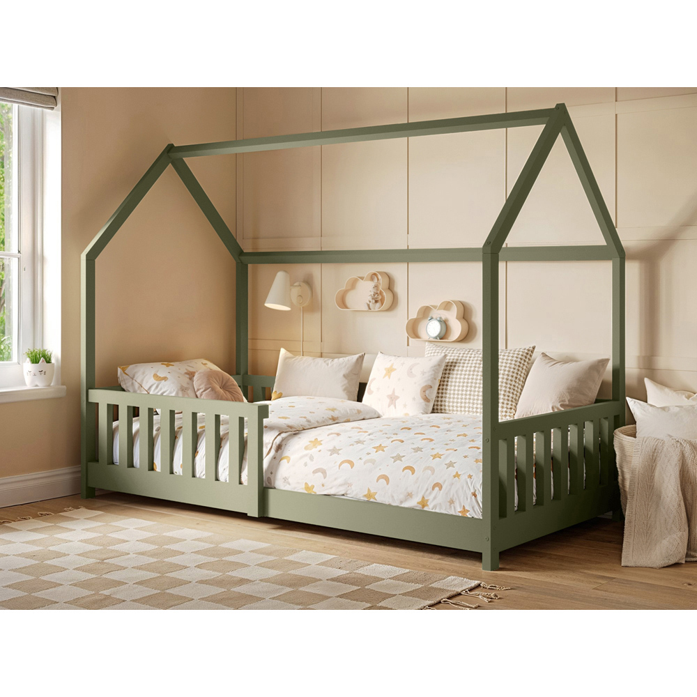 Flair Explorer Single Olive Green Play House Bed Frame with Rails Image 5