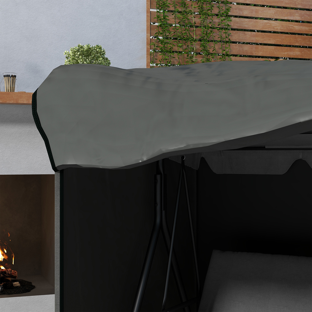 Outsunny Dark Grey 3 Seater Swing Bench Cover 152 x 114 x 177cm Image 4