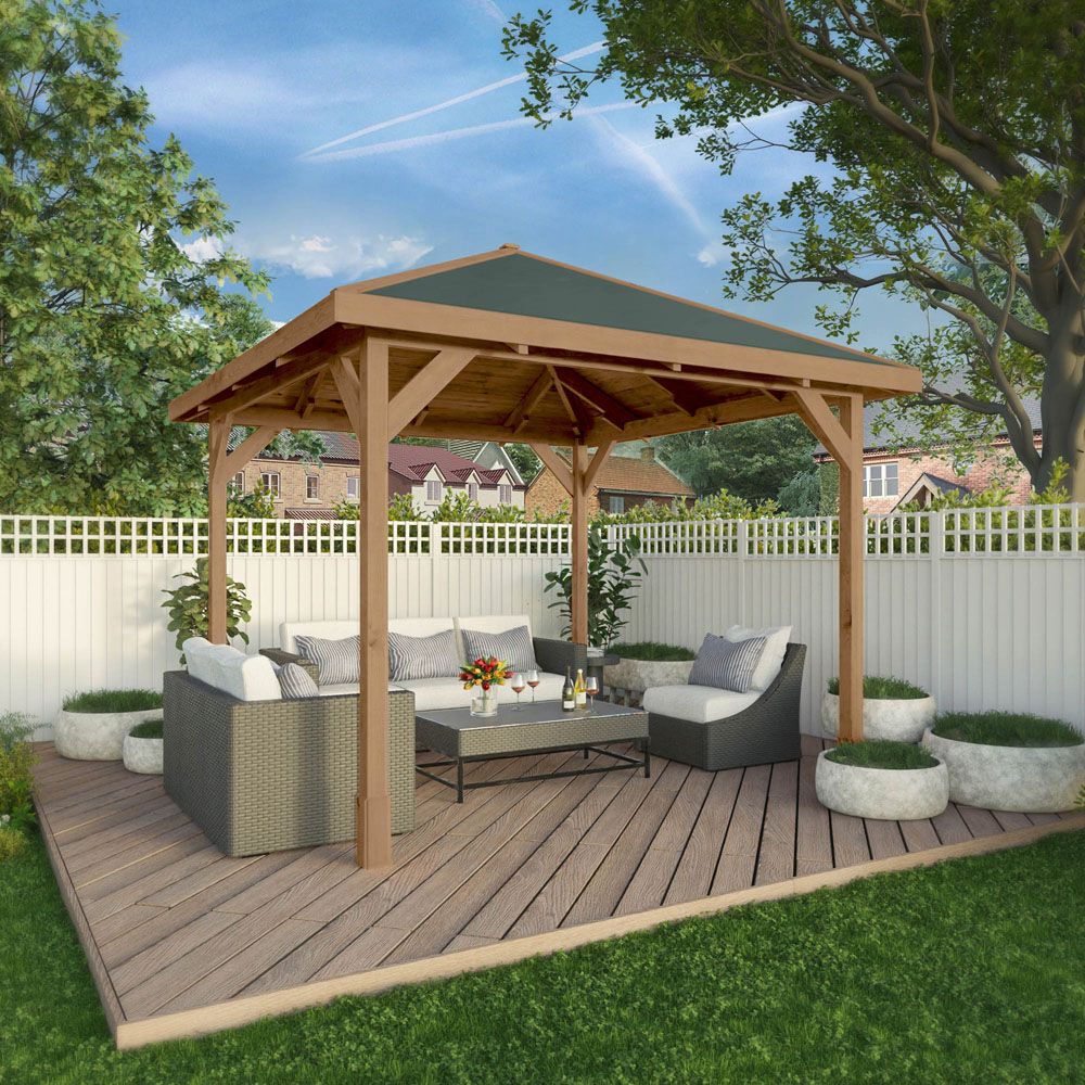 Mercia 3 x 3m Pressure Treated Traditional Gazebo Image 4
