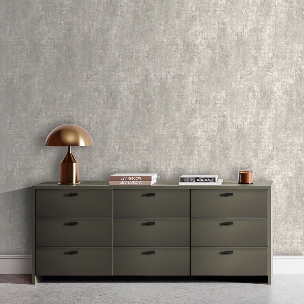 Muriva Etta Texture Greige Wallpaper Image 3