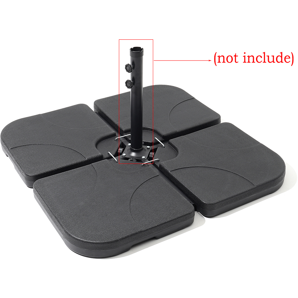 Living and Home Beige Round Crank and Tilt Parasol with Square Fillable Base 3m Image 7