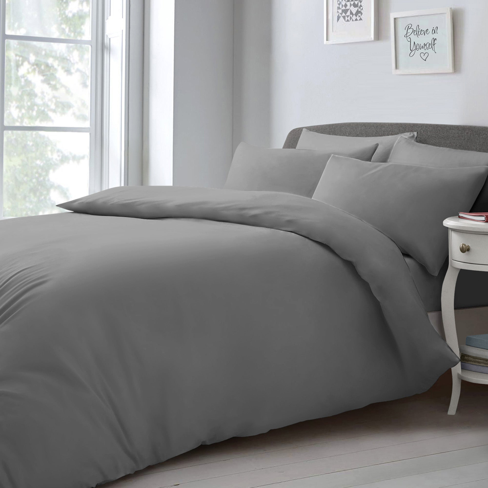 Velosso Microfibre King Size Grey Duvet Set Image