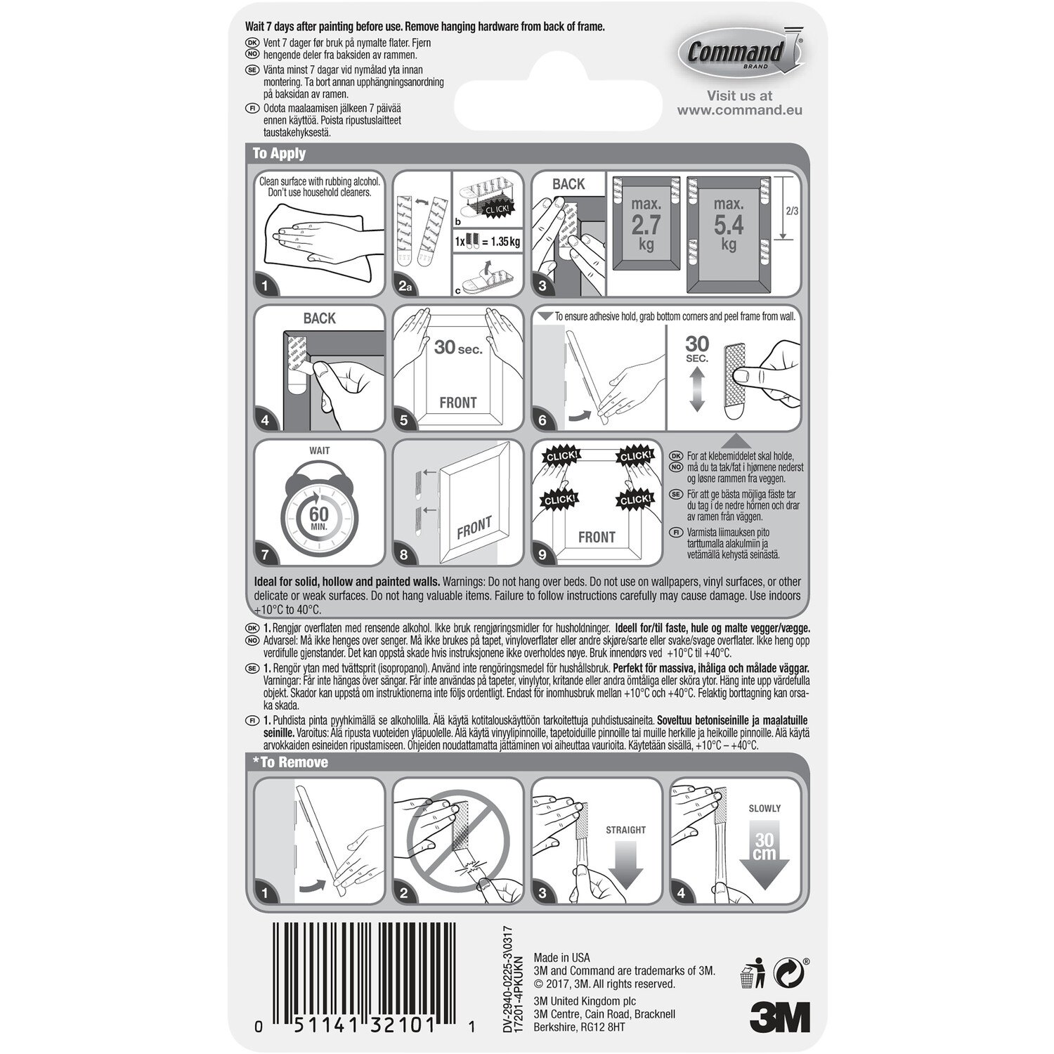 Pack of 4 Command Medium Picture Hanging Pairs White Image 3