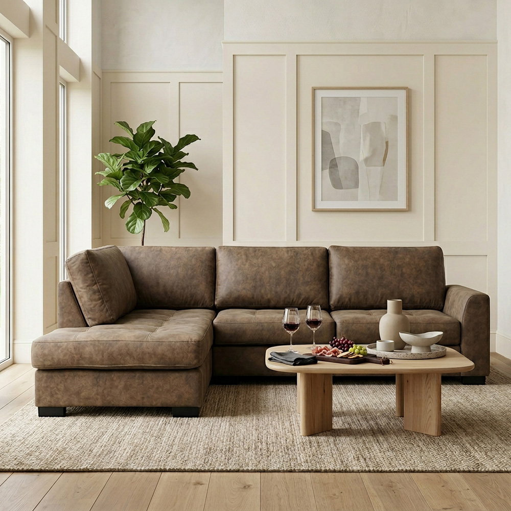 Mayfair Large Corner Sofa Brown Image 4