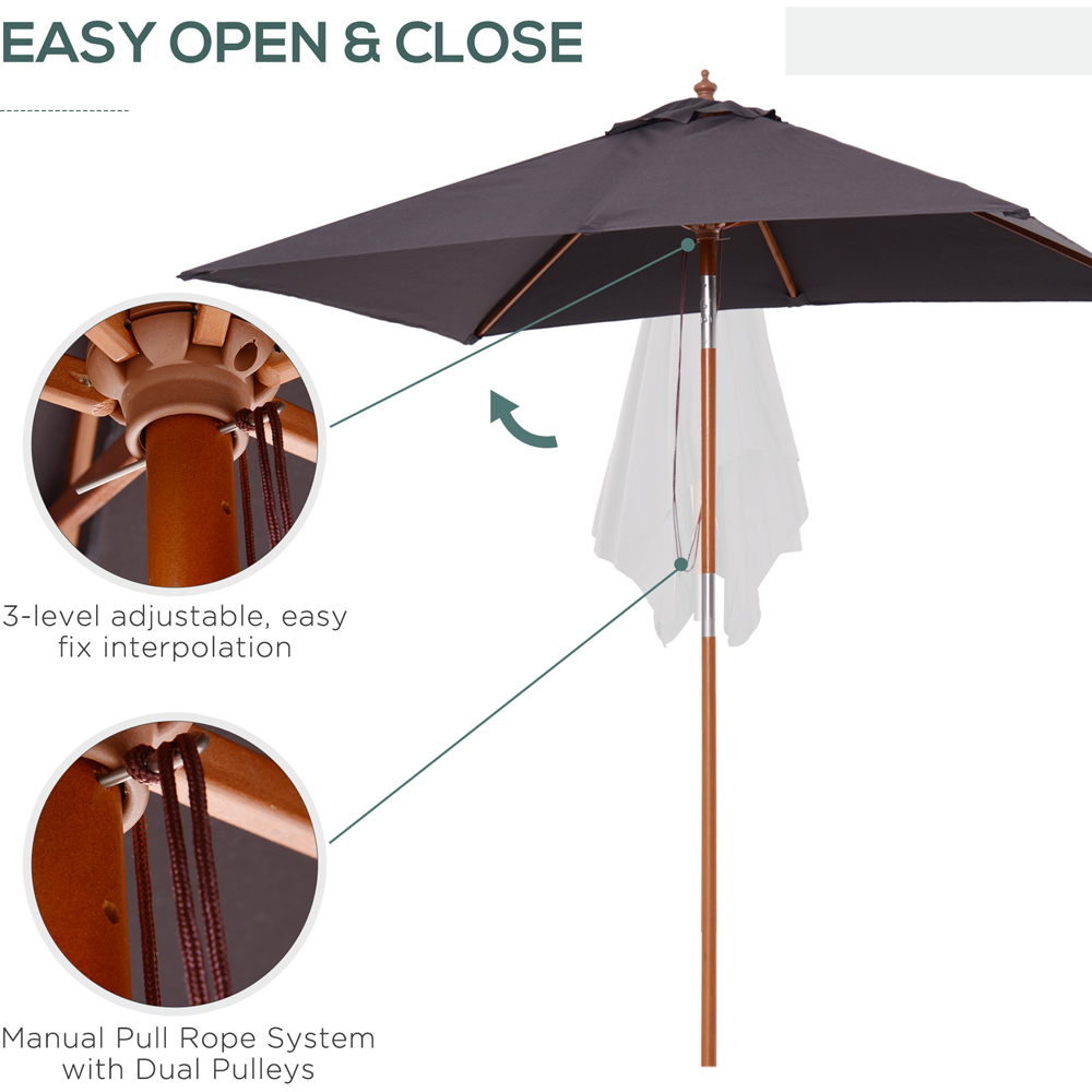 Outsunny Deep Grey Tilt Parasol 2m Image 6