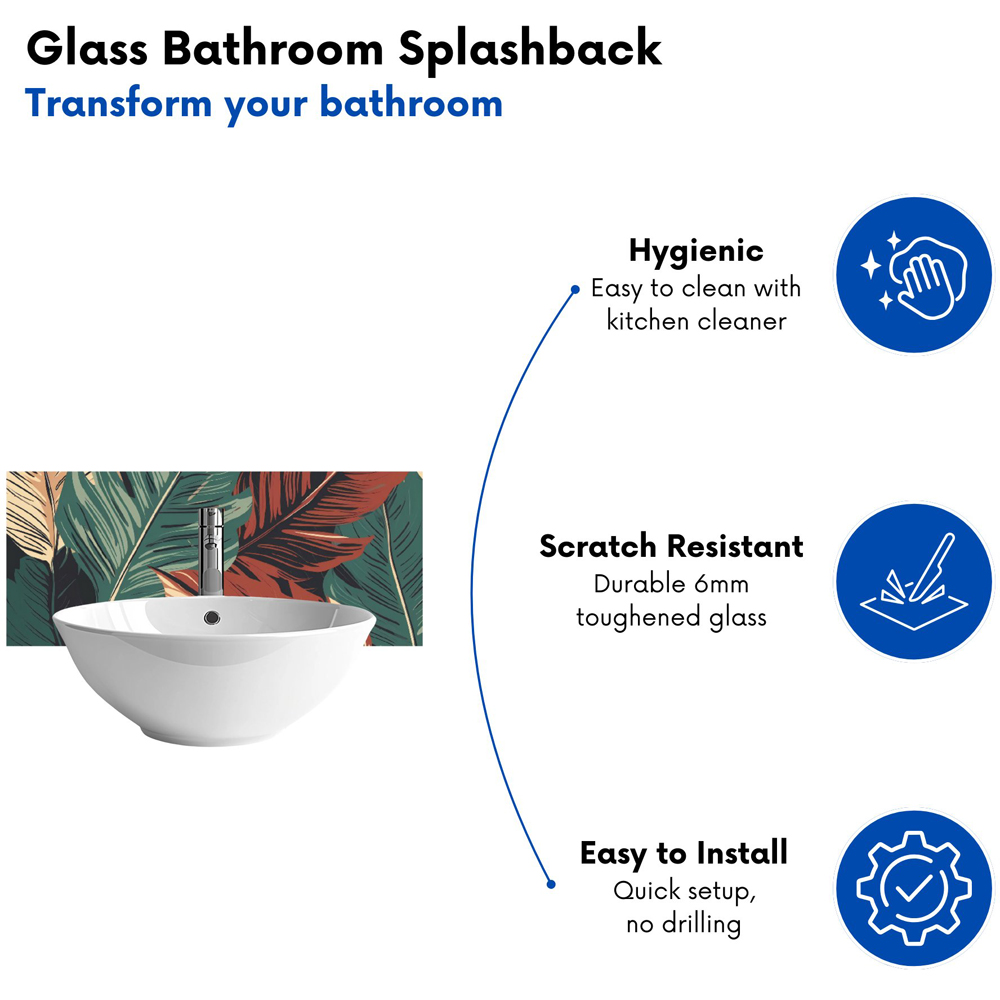 Warren Reed Designer Autumn Colour Leaves Glass Bathroom Splashback 25 x 60cm Image 4