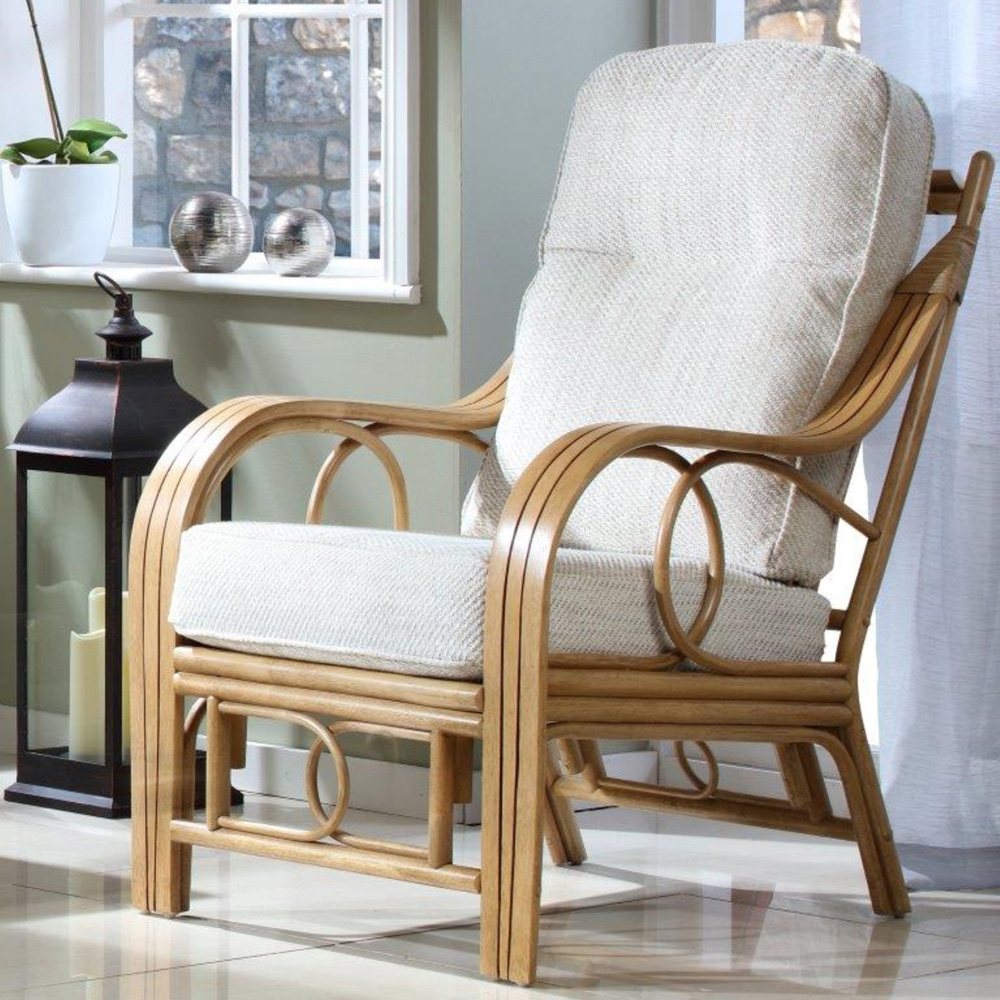 Desser Furniture Madrid 4 Seater Light Oak Jasper Sofa Set with Footstool Image 6