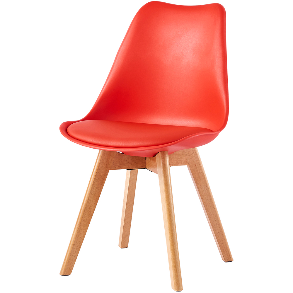 Eva Set of 6 Red Padded Dining Chairs Image 2