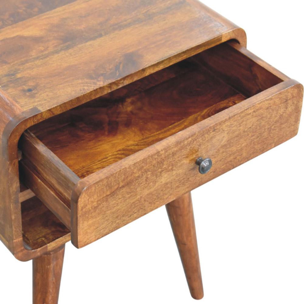 Artisan Furniture Avora Chestnut Single Drawer Single Shelf Solid Wood Nightstand Image 7