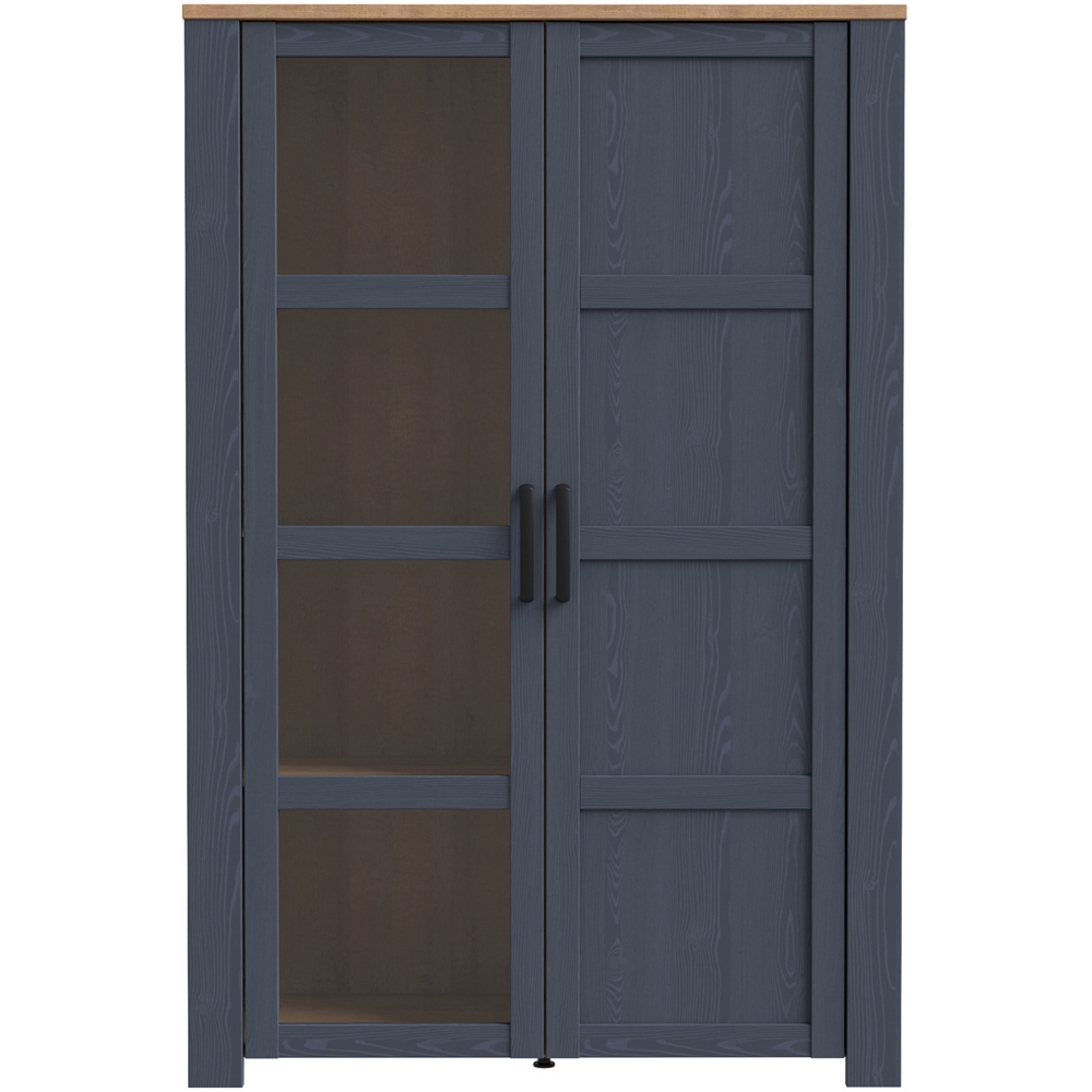 Florence Bohol 2 Door Navy Riviera Oak Display Cabinet Image 3