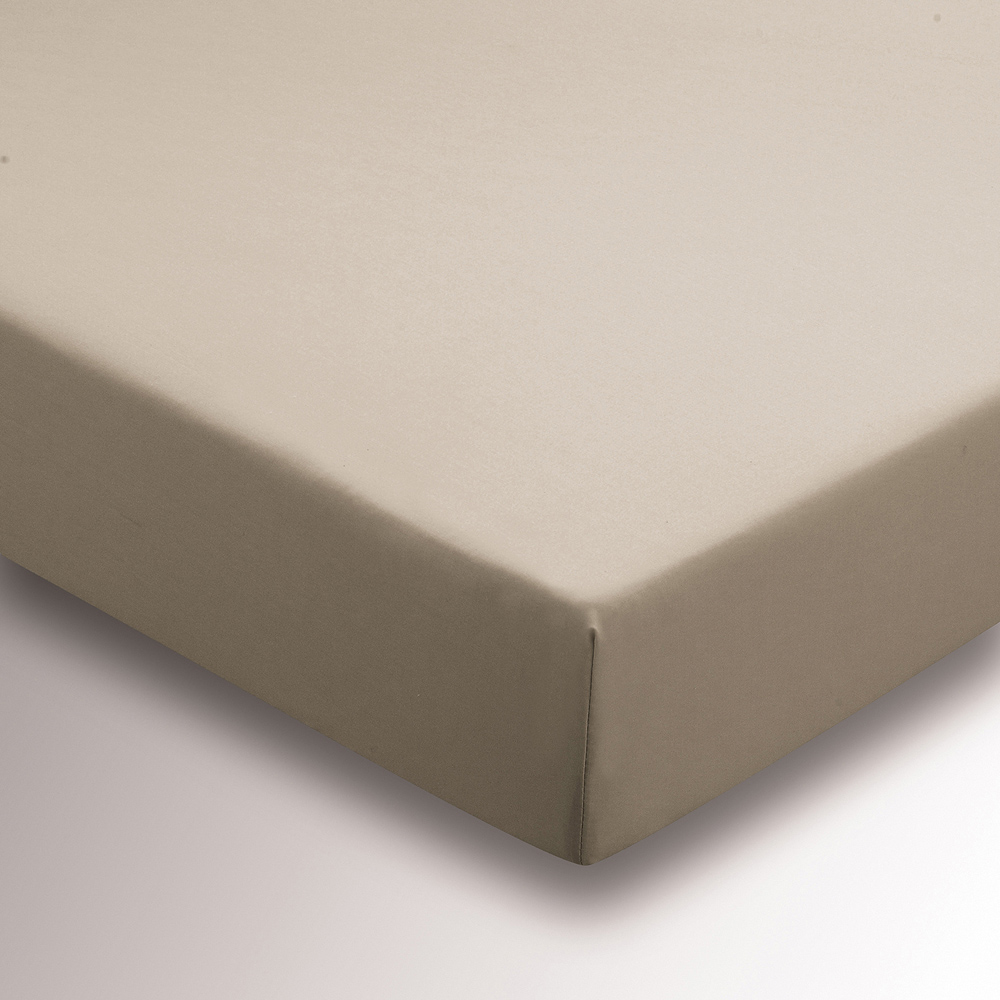 Helena Springfield Super King Size Stone Plain Dye Deep Fitted Bed Sheet Image 2