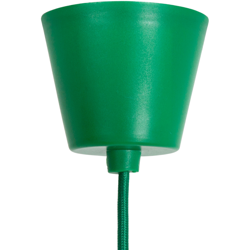 Happy Homewares Vintage Designer Green Silicone Pendant Light with Braided Fabric Cable Image 3