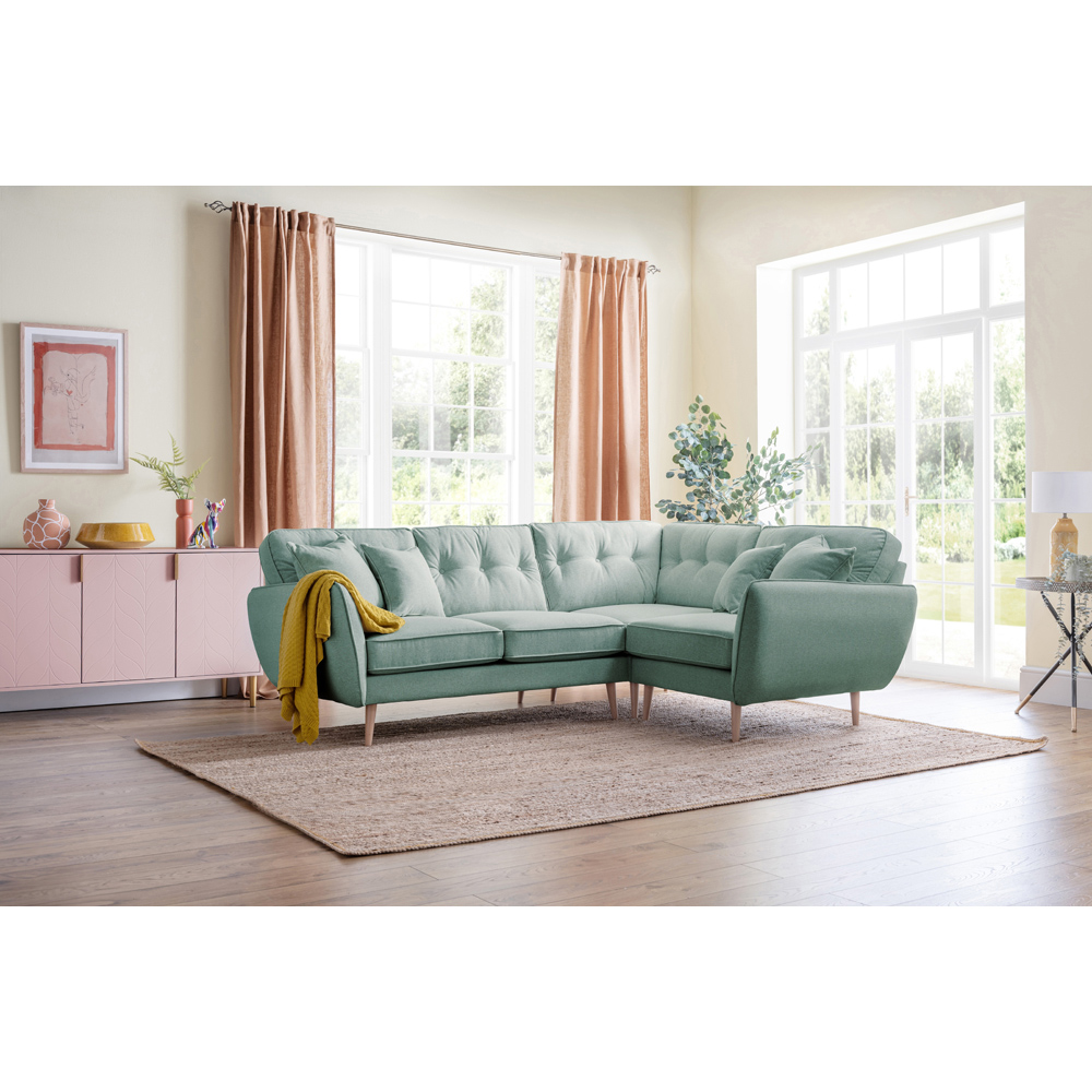Opry Faro 4 Seater Button Back Aqua Corner Sofa Image 5