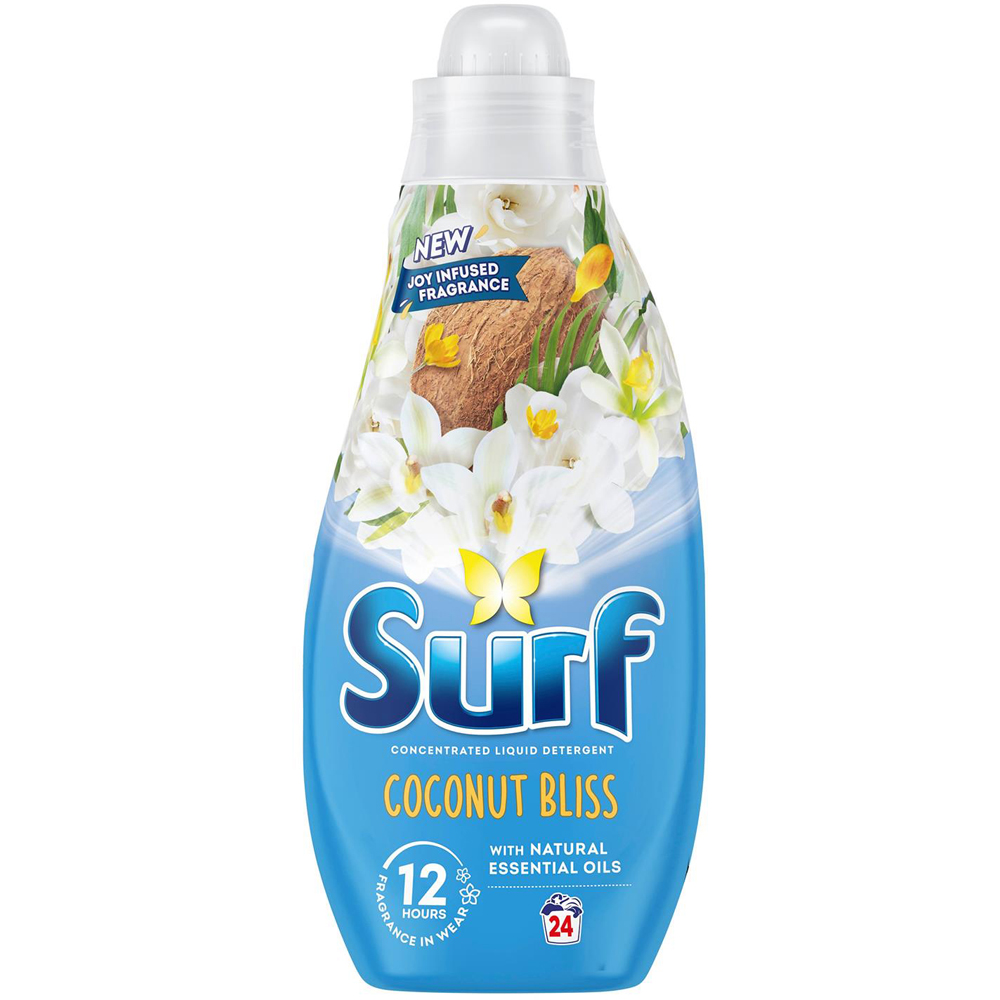 Surf Coconut Bliss Laundry Washing Liquid Detergent 24 Washes 648ml 6 Pack Image 2