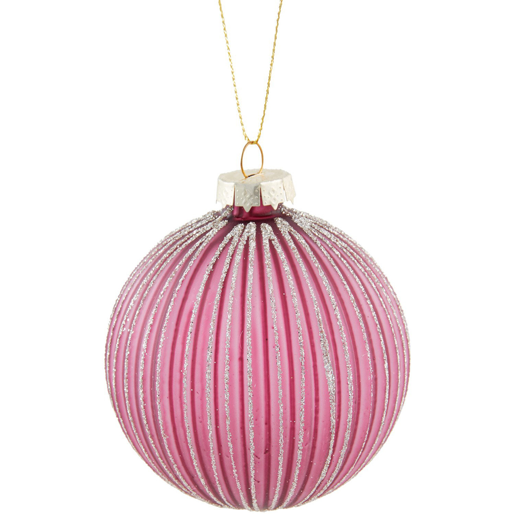 Antique Glitter Striped Bauble Image 3